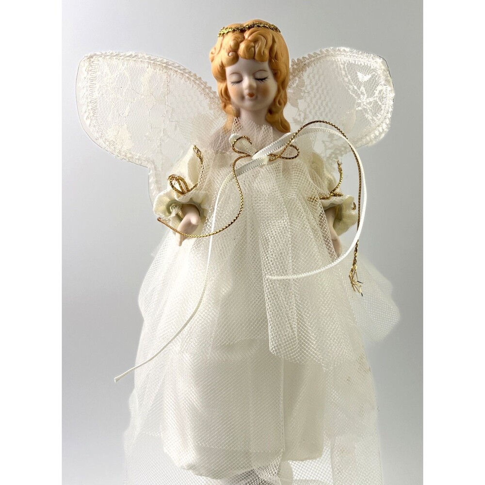 Vintage Midwest Art Ceramic/Porcelain Angel Christmas Figurine Tree Topper
